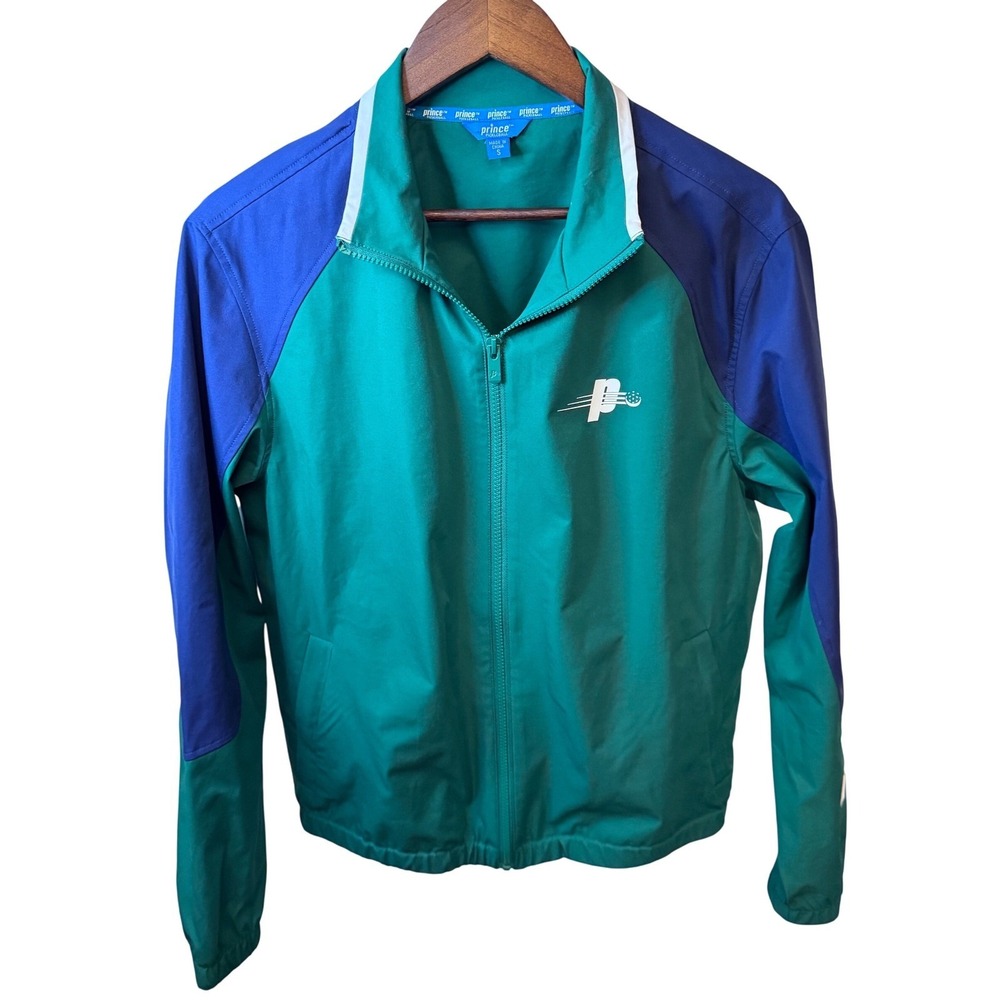 SALE Prince Pickleball Mens Zip Jacket Green Blue White Colorblock Sz Small